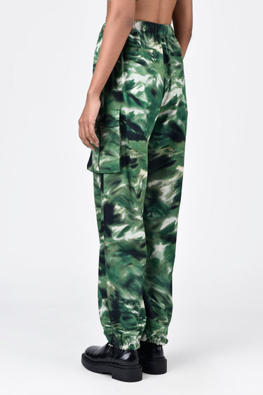 Easy Fit Cargo Trousers with Camouflage Print