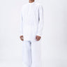 Men's Linen Fit Kurta with Tonal Signature Details