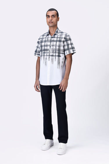 White Giza Cotton Poplin Half Sleeve Shirt