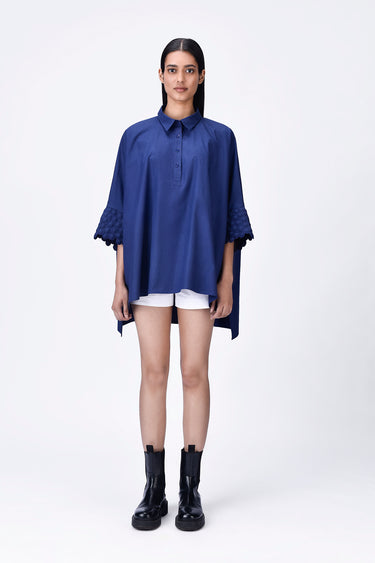 Oversized Shirt with Heritage Ravioli Embroidery