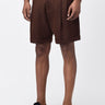 Umber Brown Mens Linen Shorts