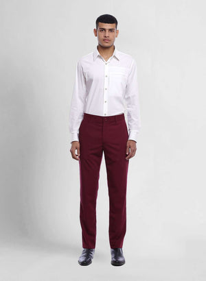 Buy Regular Fit Men Trousers Blue and Maroon Combo of 2 Polyester Blend for  Best Price Reviews Free Shipping