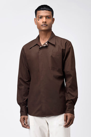 Mens Shirt With Asymmetric Placket