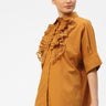 Ruffled Collar Oversized Womens Shirt