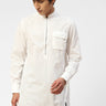 Mens Perforated Kurta with Patch pocket