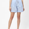 Perforated Flared Shorts