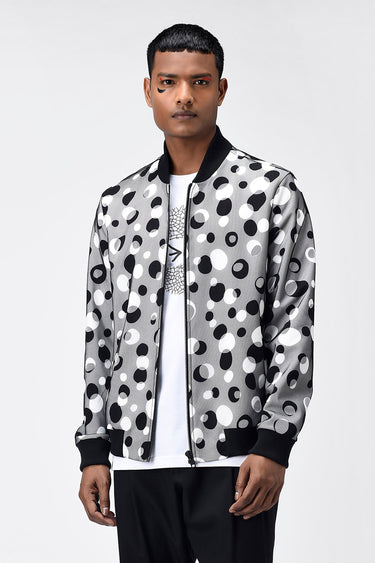 Polka Dot Tulle Mens Bomber Jacket