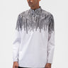 Abstrat Shoulder Striped Mens Kurta