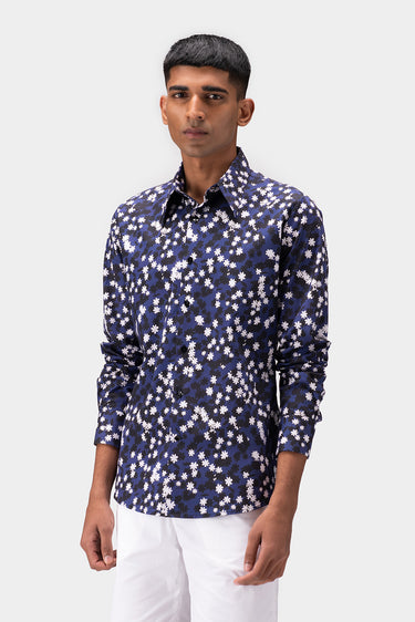 Floral Collage Mens Cotton Shirt