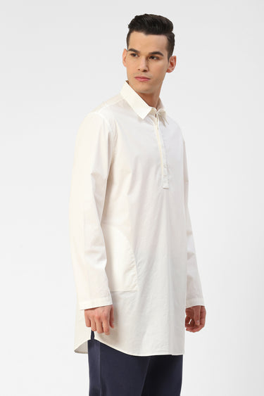 Mens Short White Kurta