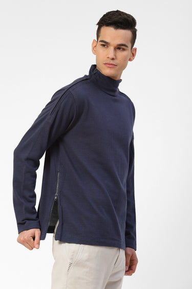 Mens Sweatshirt with Raised Neckline