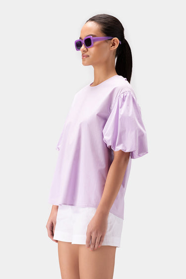 Round Neck Top with Baloon Sleeves