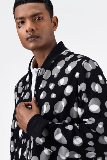 Polka Dot Tulle Mens Bomber Jacket