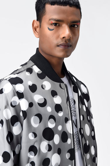 Polka Dot Tulle Mens Bomber Jacket