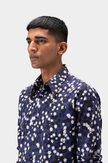 Floral Collage Mens Cotton Shirt