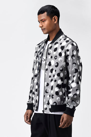 Polka Dot Tulle Mens Bomber Jacket