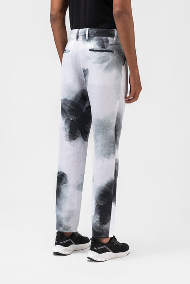 Ombre Floral Mens Linen Trousers