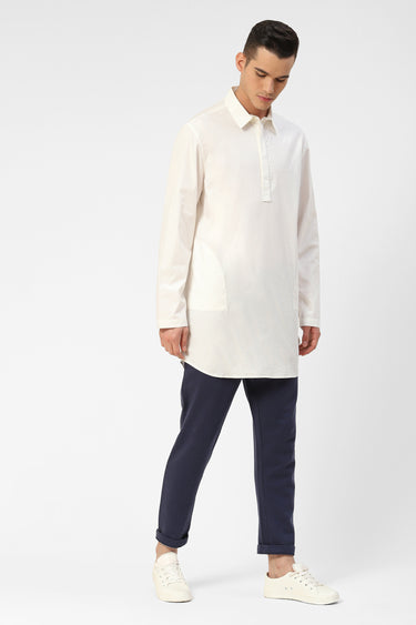 Mens Short White Kurta