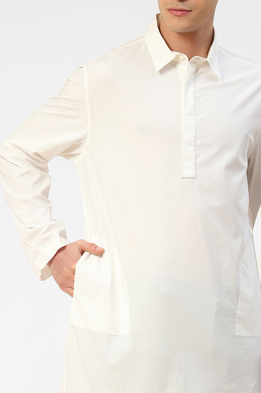 Mens Short White Kurta