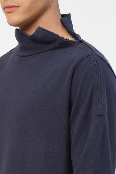 Mens Sweatshirt with Raised Neckline