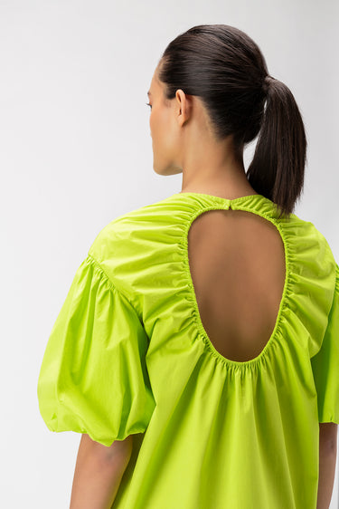 Round Neck Top with Baloon Sleeves