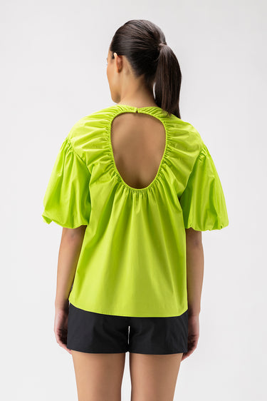 Round Neck Top with Baloon Sleeves