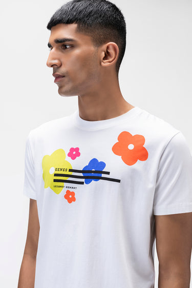 Multicolored Genes Florals Mens T-shirt